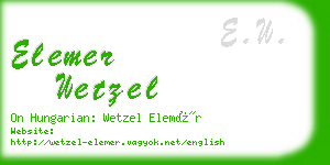 elemer wetzel business card